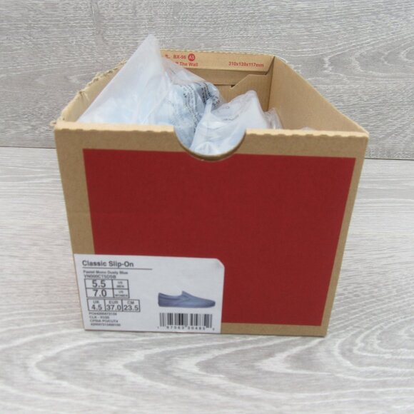 Vans Classic Slip On Pastel Mono Blue Shoes Women's Size 7 NEW - Picture 12 of 13